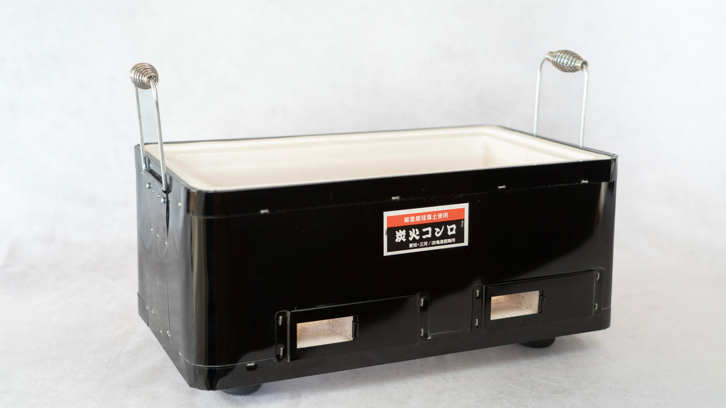Komon Kameshima Seitojo Black/Red Teppan Konro BBQ