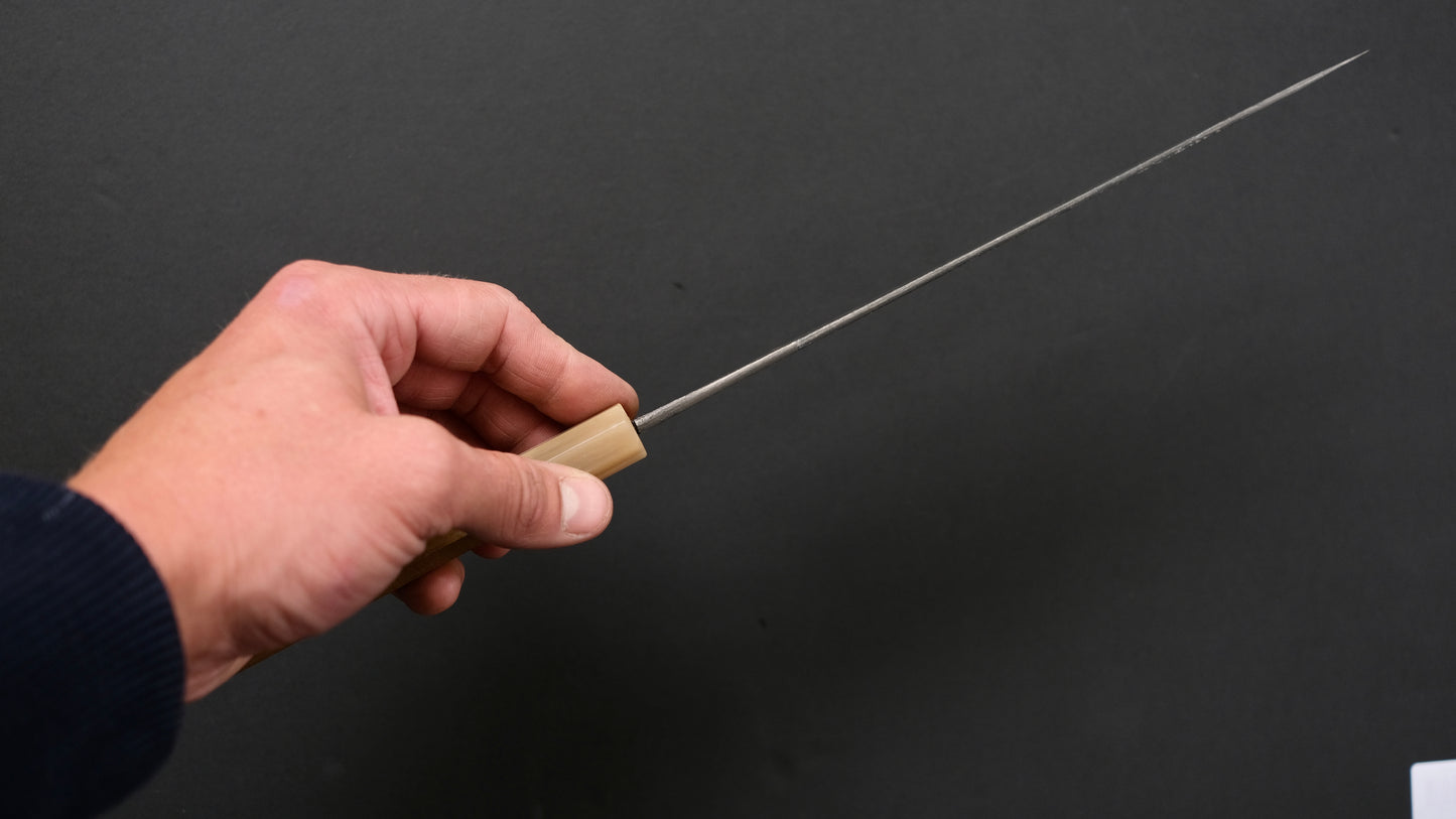 Hitohira Hinode Nashiji Wit #2 Sujihiki 210 mm Ho Houten handvat