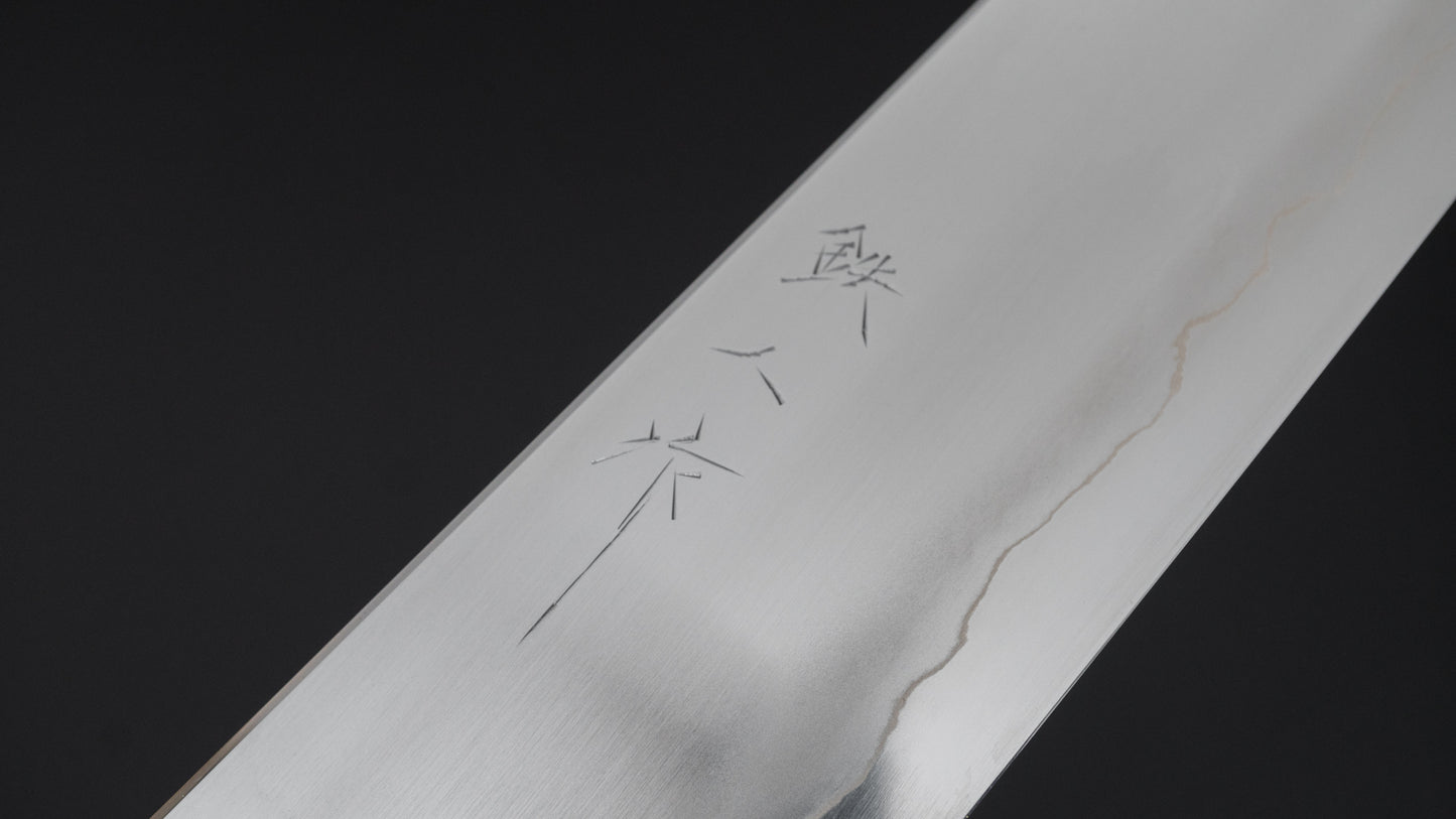 Tetsujin Zilver #3 Ukiba Kiritsuke Gyuto 240 mm Lacewood handvat