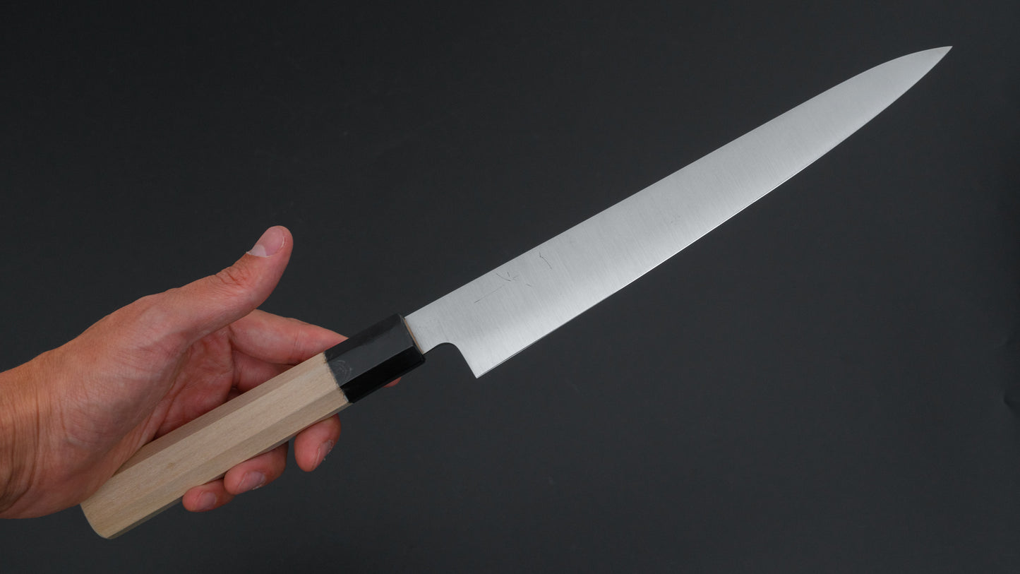 Hitohira Ashi Zweedse roestvrijstalen Sujihiki 240 mm Ho-houten handgreep