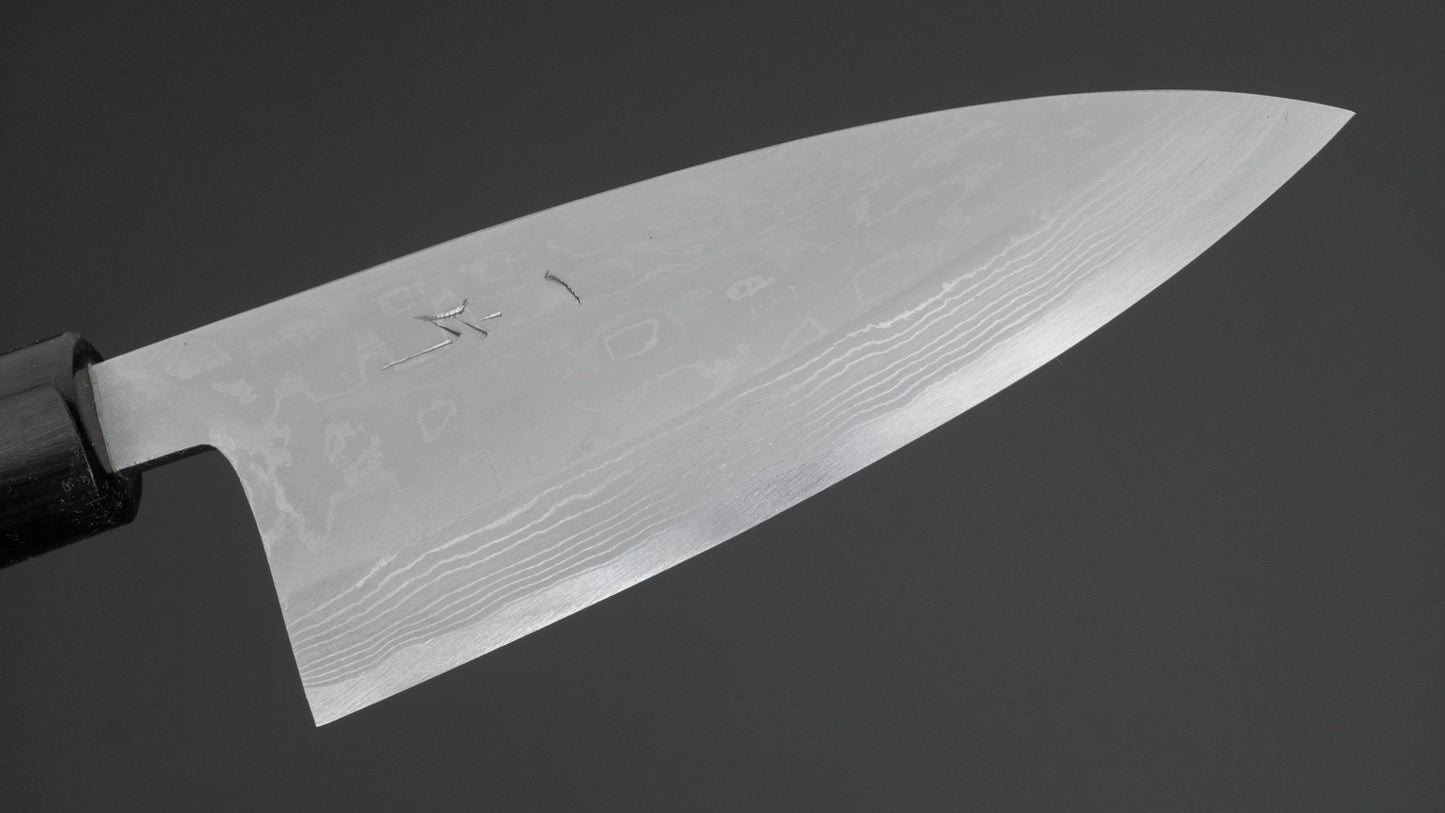 Hitohira Echizen Blue #2 Damascus Deba 120mm Rosewood Handle (Thin)