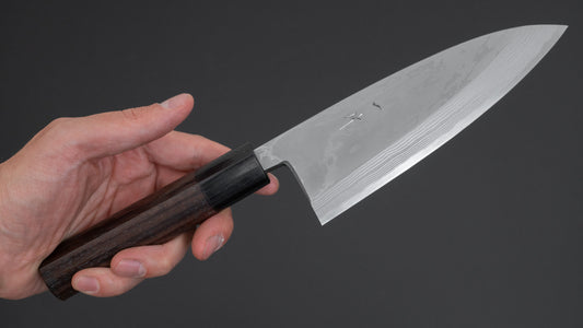 Hitohira Echizen Blue #2 Damascus Deba 150mm Rosewood Handle