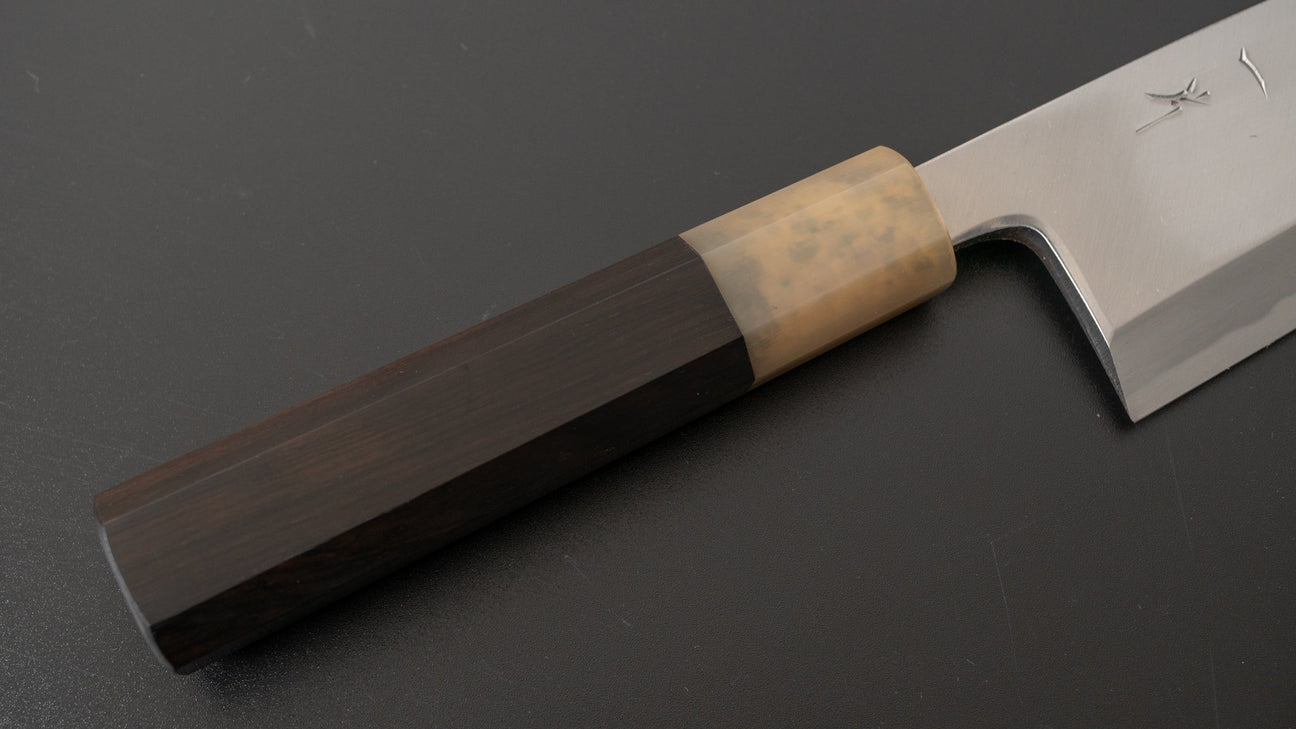 Hitohira Kikuchiyo Manzo Blue #2 Deba 150mm Ebony Handle (Saya)