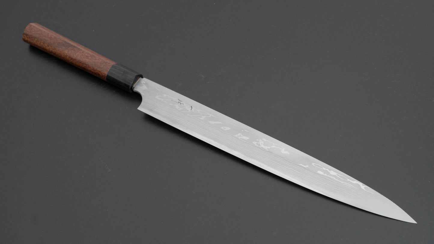 Hitohira Echizen Blue #2 Damascus Yanagiba 270mm Rosewood Handle