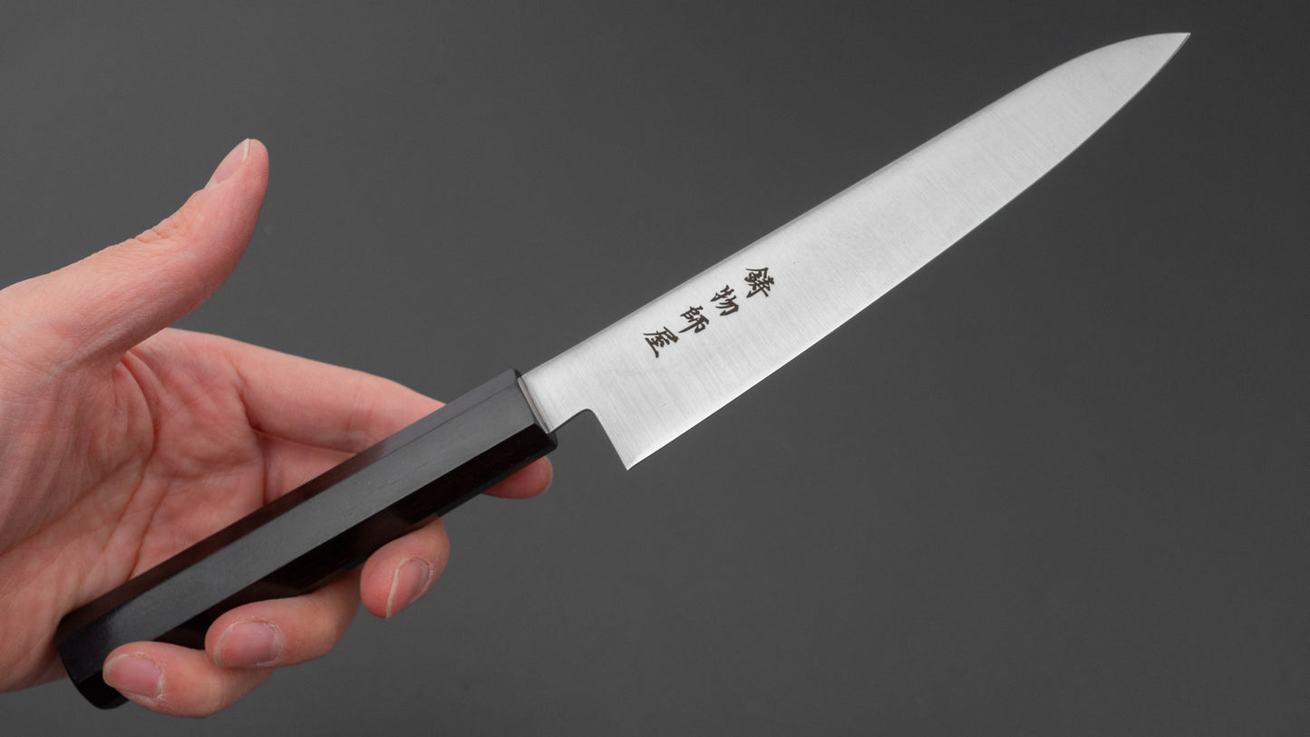 Hitohira Imogiya TH roestvrijstalen petty 150 mm met ebbenhouten handvat (Wa)