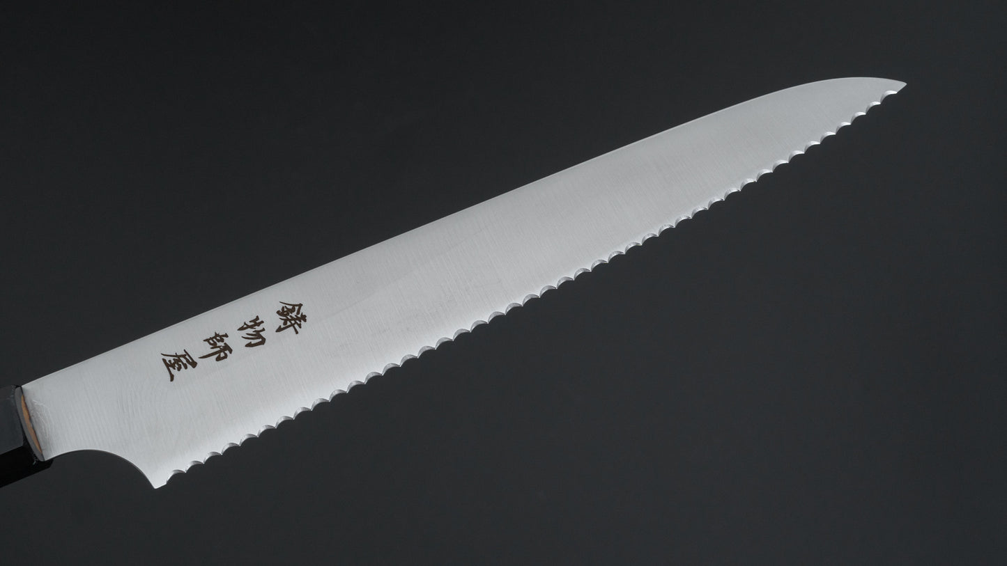 Hitohira Imojiya TH Stainless Bread Knife 240mm Teak Handle (Wa)