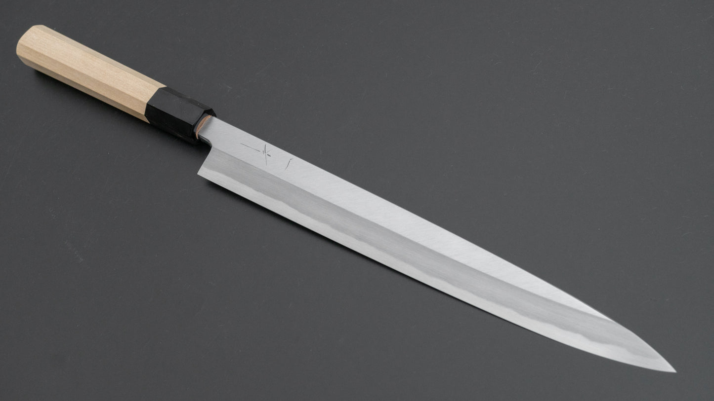 Hitohira Tanaka Manzo Blue #1 Yanagiba 270 mm Ho houten handvat (Saya)