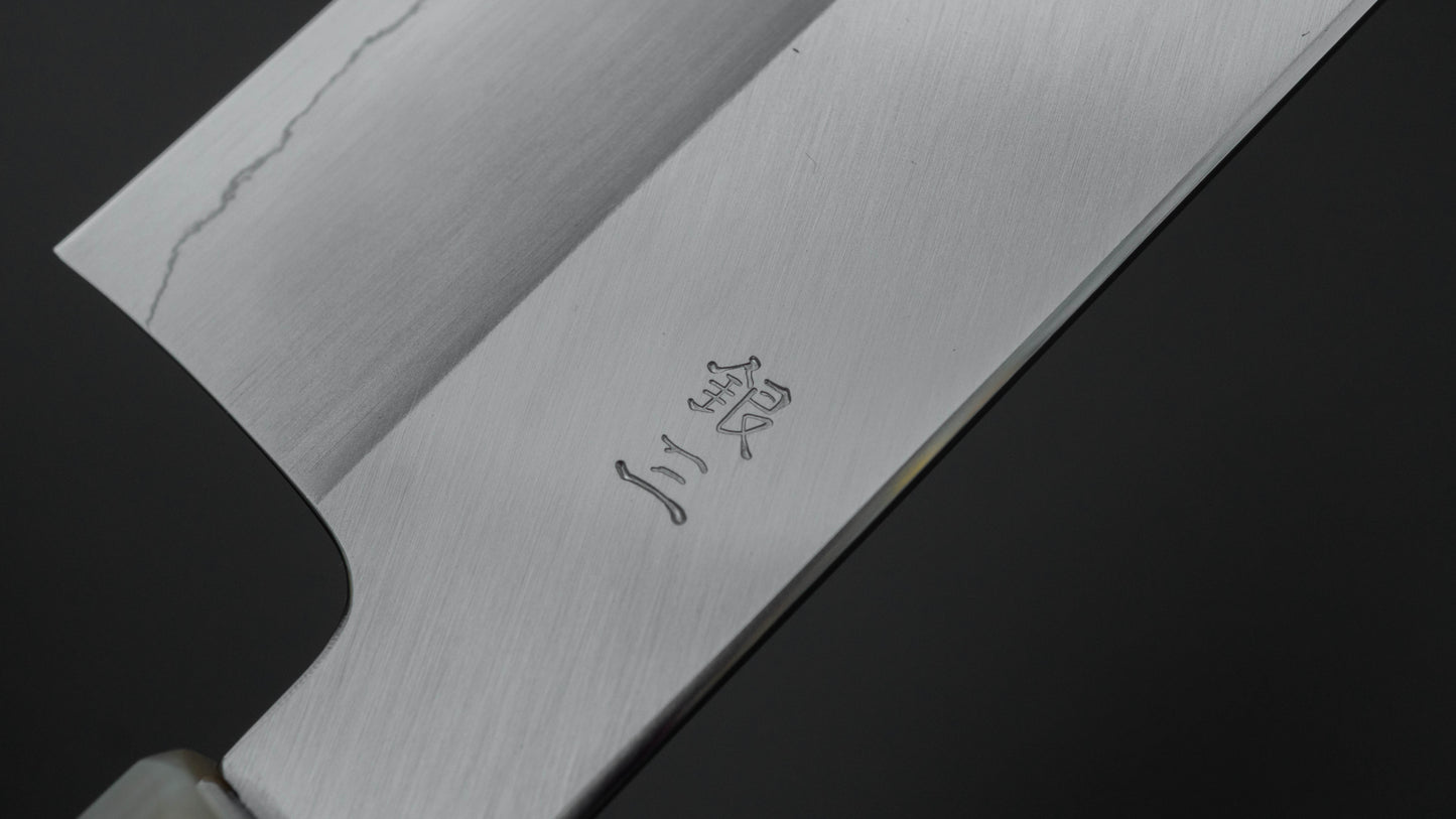 Hitohira Kikuchiyo Ren Silver #3 Nakiri 180mm Ebony Handle