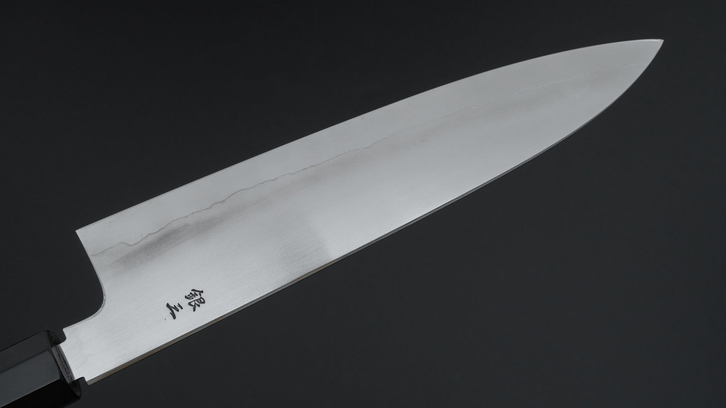 Tetsujin Zilver #3 Ukiba Gyuto 210 mm Taihei Makassar ebbenhouten handvat