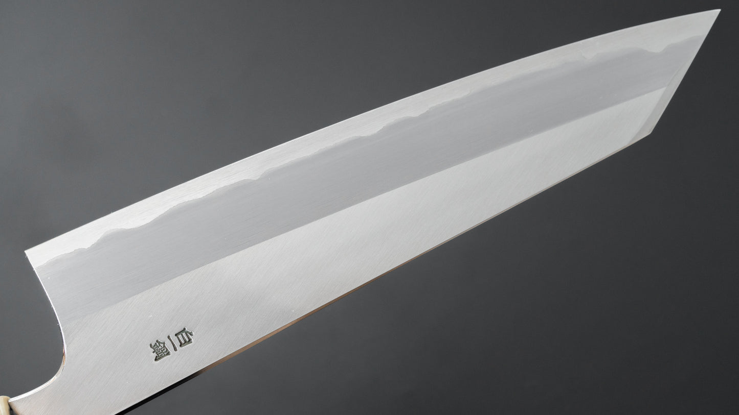 Hitohira Togashi White #1 Stainless Clad Migaki Kiritsuke Gyuto 240mm Ziricote Handle