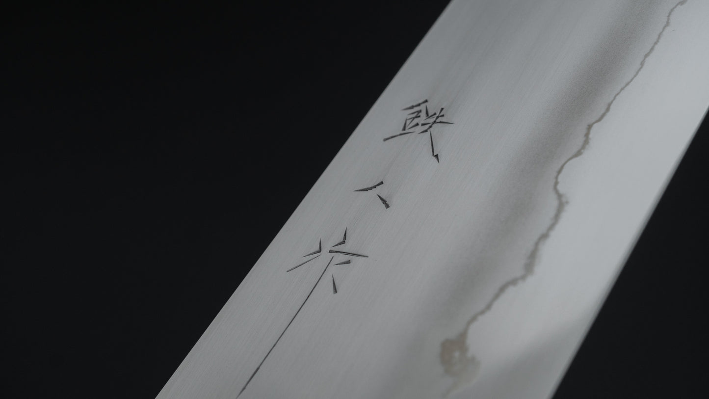 Tetsujin Zilver #3 Ukiba Gyuto 240 mm Taihei Makassar ebbenhouten handvat