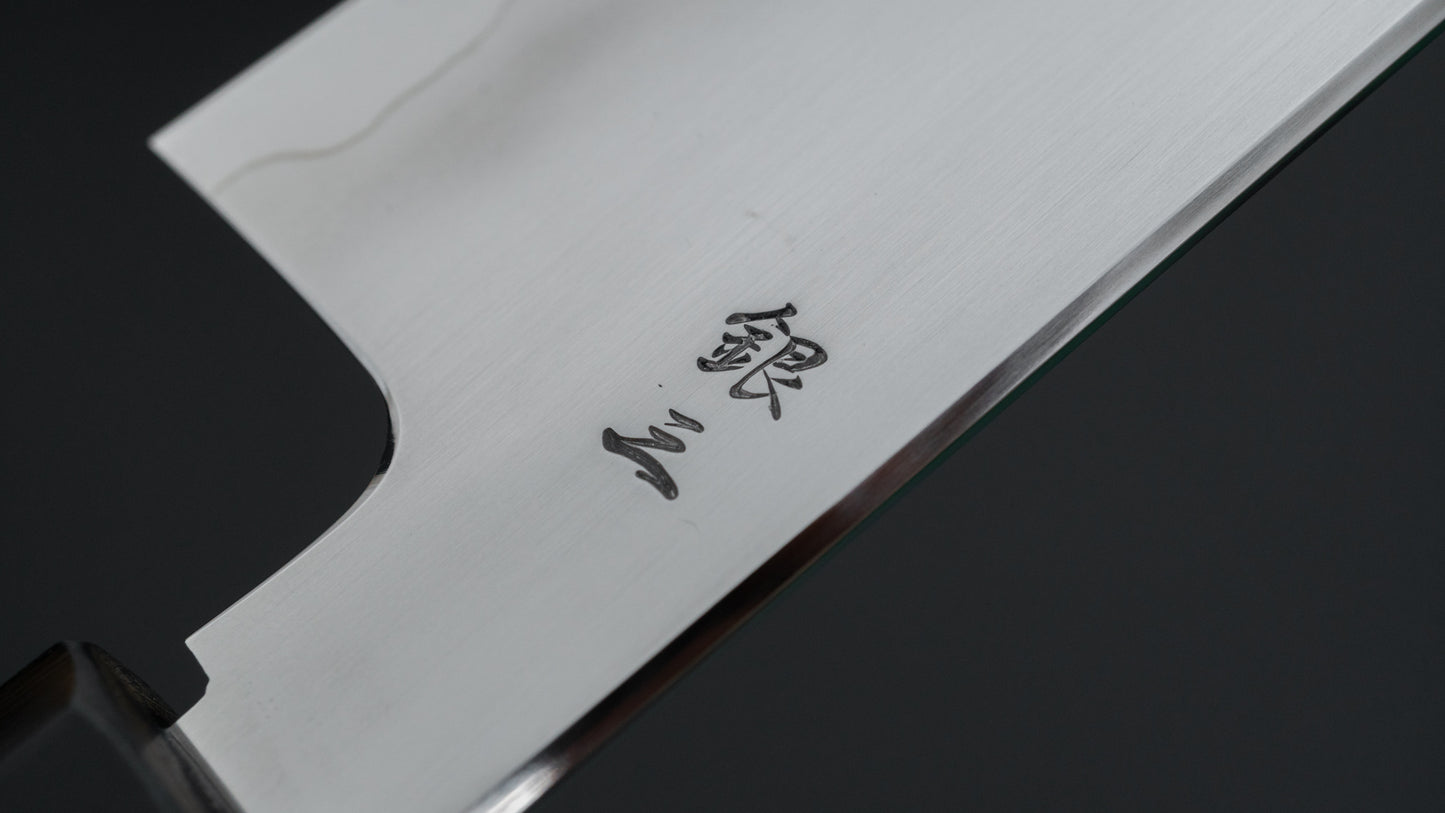 Tetsujin Zilver #3 Ukiba Gyuto 240 mm Taihei Makassar ebbenhouten handvat