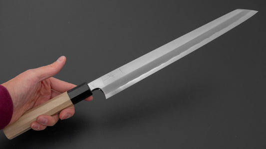 Hitohira Togashi Wit #1 Tachi Kiritsuke Yanagiba 300 mm Ho houten handvat (Saya)