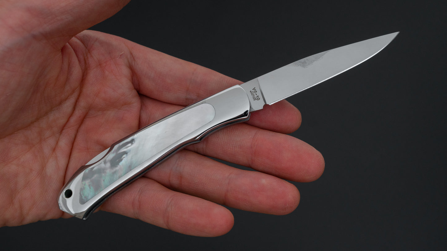 MOKI Therapy Folding Knife Mother of Pearl Handle