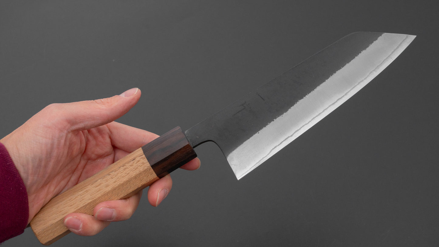 Hitohira Nihei White #2 Stainless Clad Kurouchi Bunka 165mm Chestnut Handle