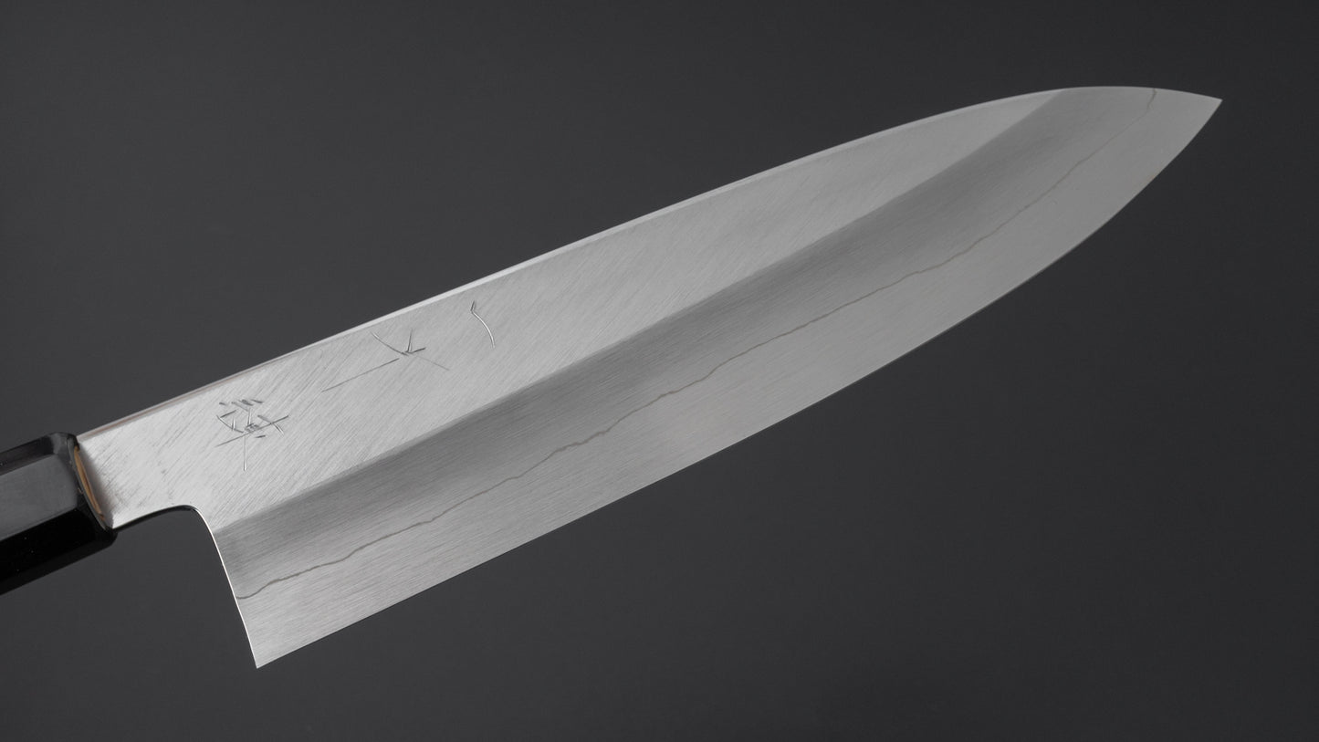 Hitohira Kikuchiyo Ren Zilver #3 Gyuto 210 mm Ho houten handvat