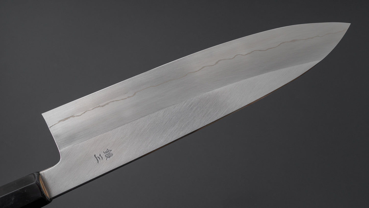 Hitohira Kikuchiyo Ren Zilver #3 Gyuto 210 mm Ho houten handvat