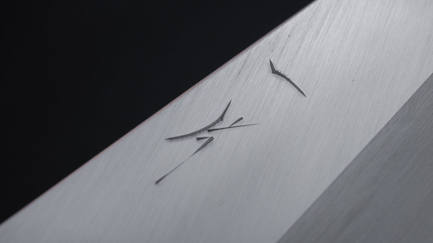 Hitohira Togashi Blue #1 roestvrij beklede Migaki Gyuto 210 mm ziricote handgreep