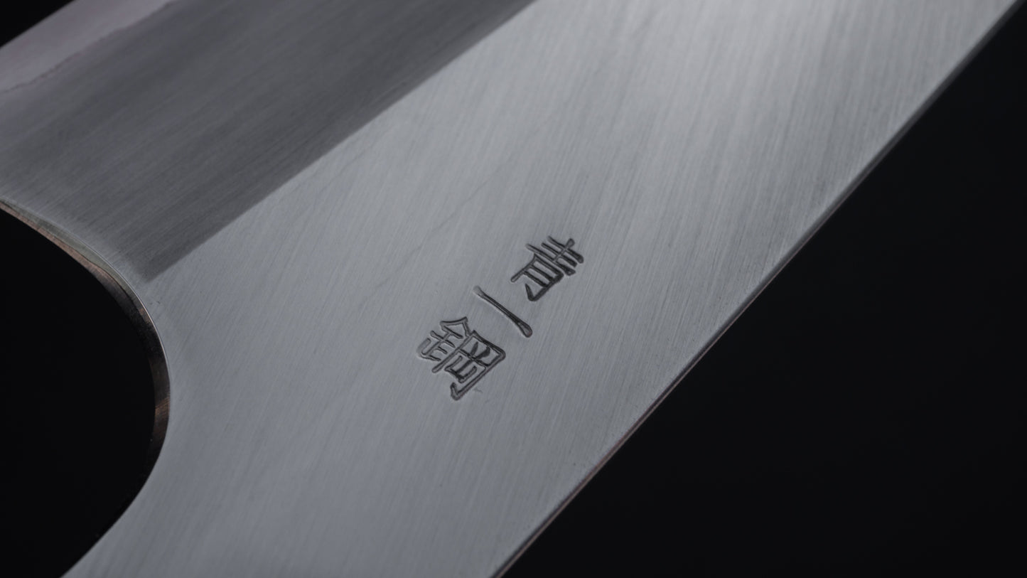 Hitohira Togashi Blue #1 roestvrij beklede Migaki Gyuto 210 mm ziricote handgreep