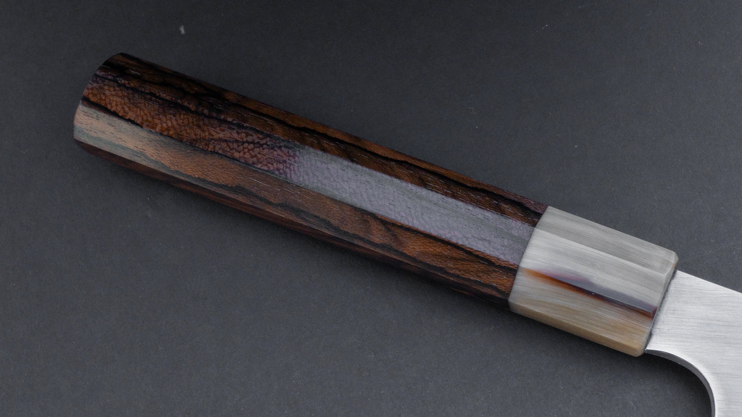 Hitohira Togashi Blue #1 Stainless Clad Migaki Gyuto 240mm Ziricote Handle