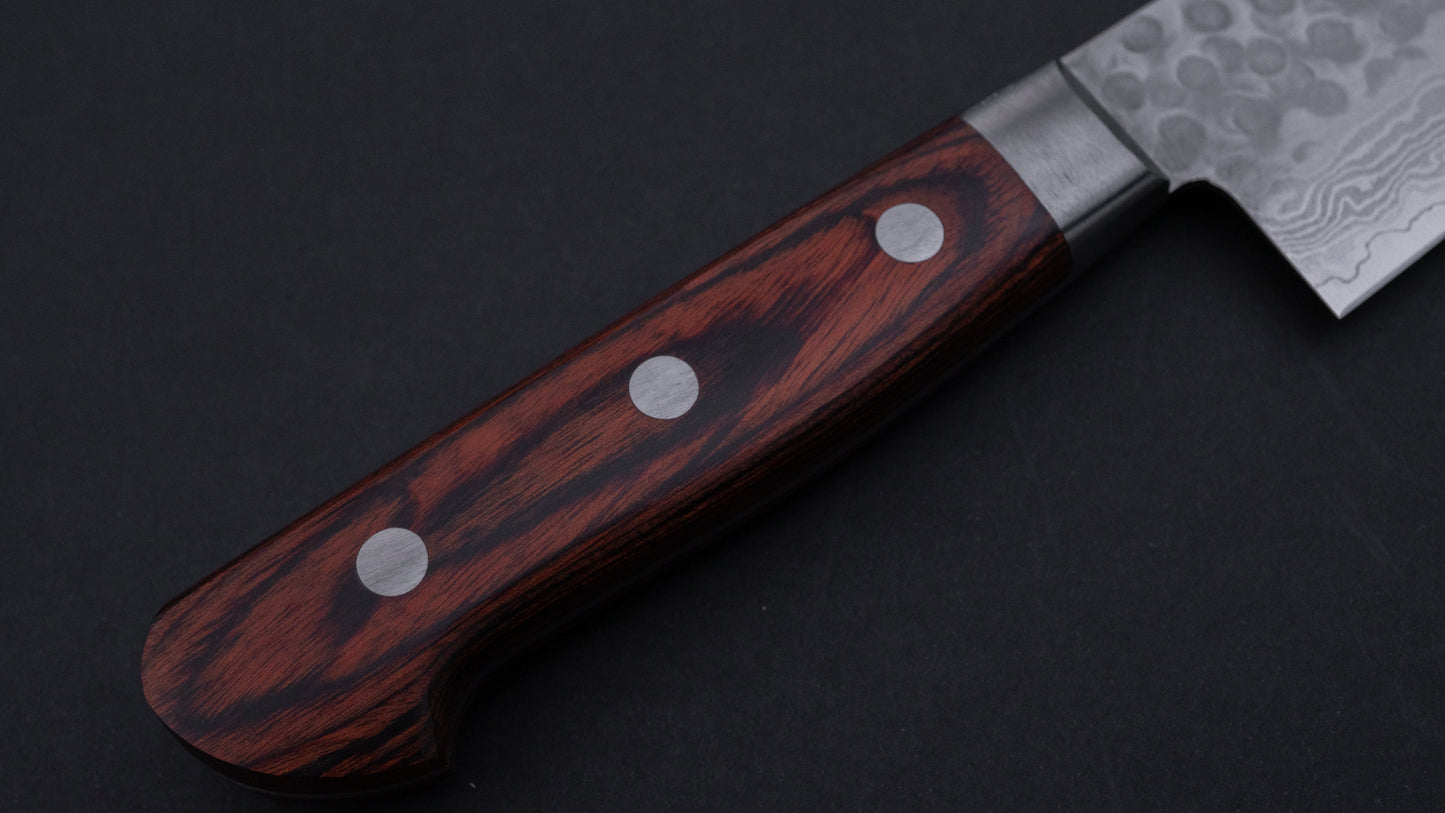 Hitohira HG Tsuchime Damascus Gyuto 180mm Imitation Mahogany Handle