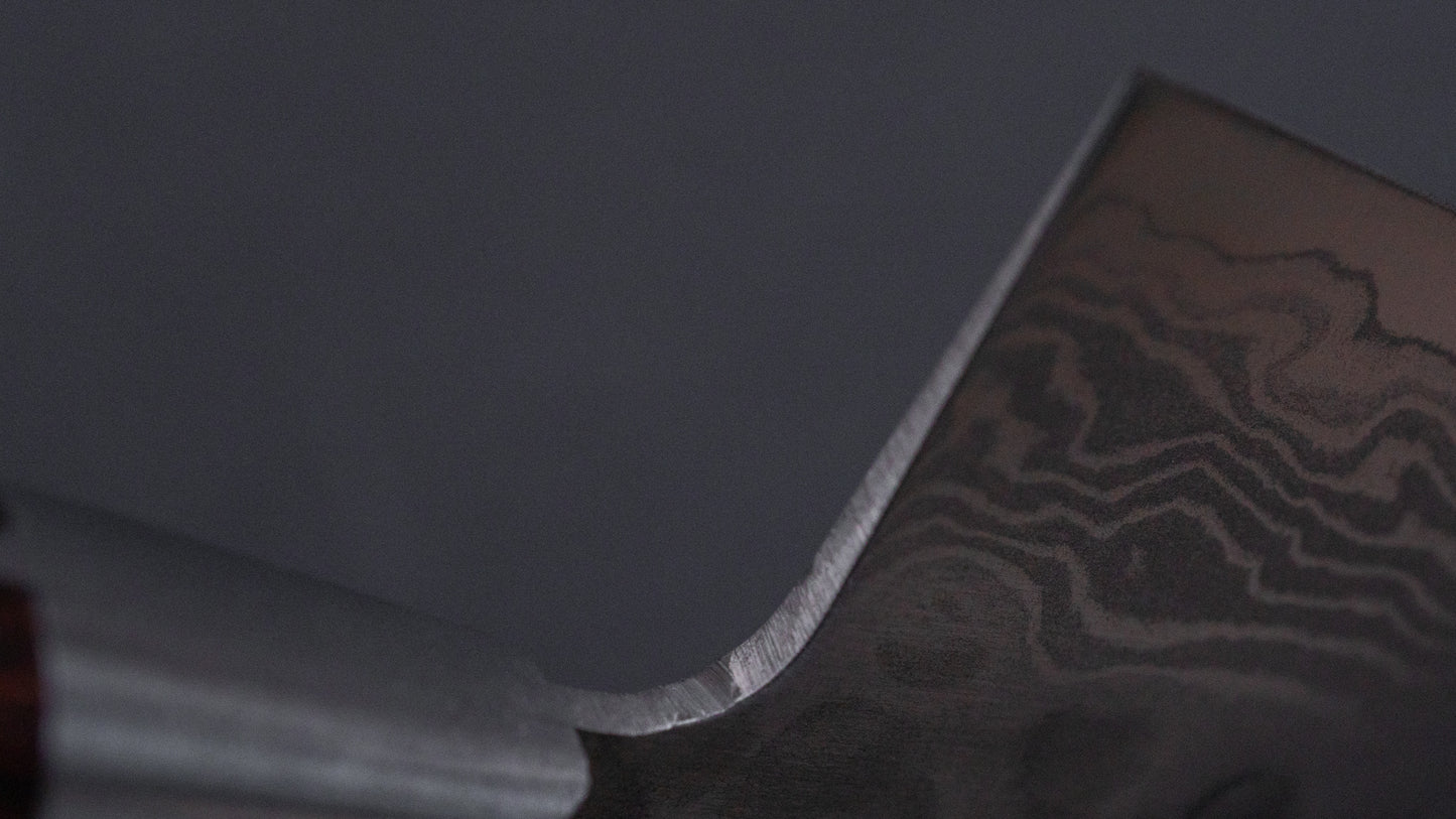 Hitohira HG Tsuchime Damascus Gyuto 180mm Imitation Mahogany Handle