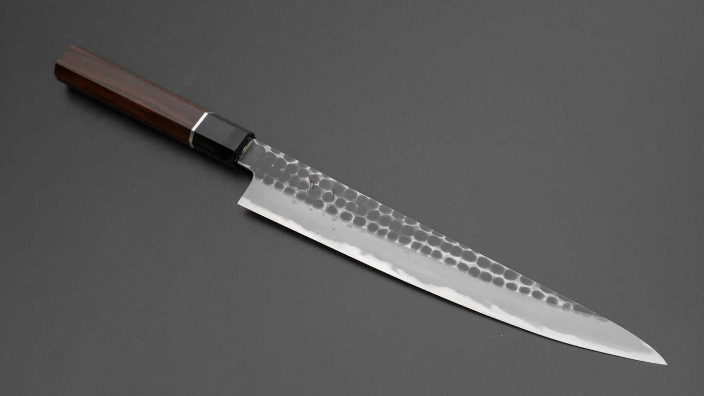 Hitohira Hinode Tsuchime Wit #2 Sujihiki 240 mm ebbenhouten handvat (#18)