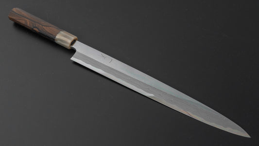 Hitohira Kikuchiyo Mosuke Enmon White #1 Yanagiba 300mm Ziricote Handle (Mirror Polished/ Saya)
