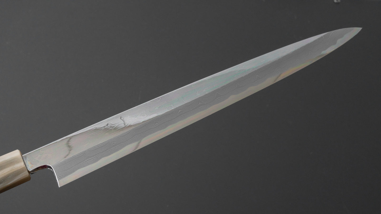 Hitohira Kikuchiyo Mosuke Enmon White #1 Yanagiba 300mm Ziricote Handle (Mirror Polished/ Saya)