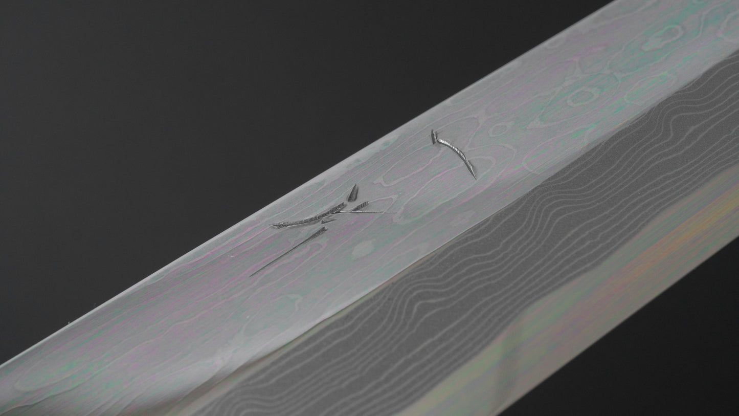 Hitohira Kikuchiyo Mosuke Enmon White #1 Yanagiba 300mm Ziricote Handle (Mirror Polished/ Saya)