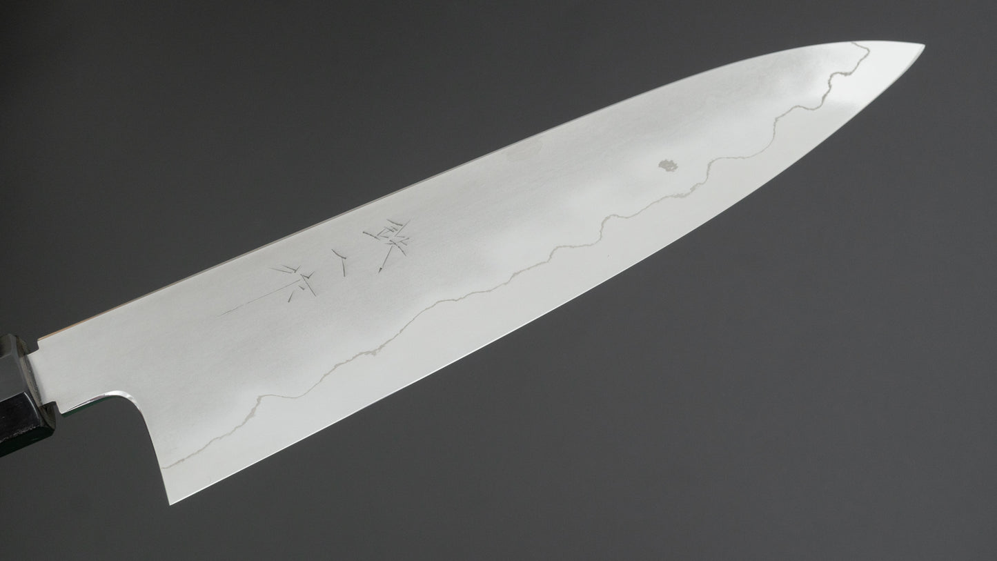 Tetsujin Zilver #3 Kasumi Gyuto 210 mm Taihei Makassar ebbenhouten handvat