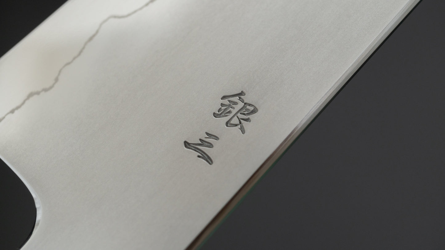 Tetsujin Zilver #3 Kasumi Gyuto 210 mm Taihei Makassar ebbenhouten handvat