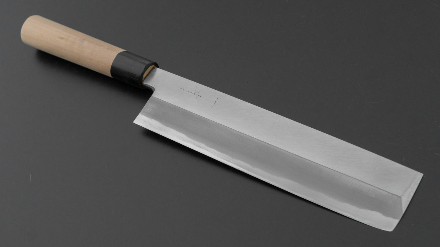 Hitohira Togashi White #2 Usuba 225mm Ho Wood Handle (D-Shape/ Saya)