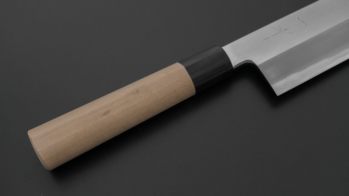 Hitohira Togashi White #2 Usuba 225mm Ho Wood Handle (D-Shape/ Saya)