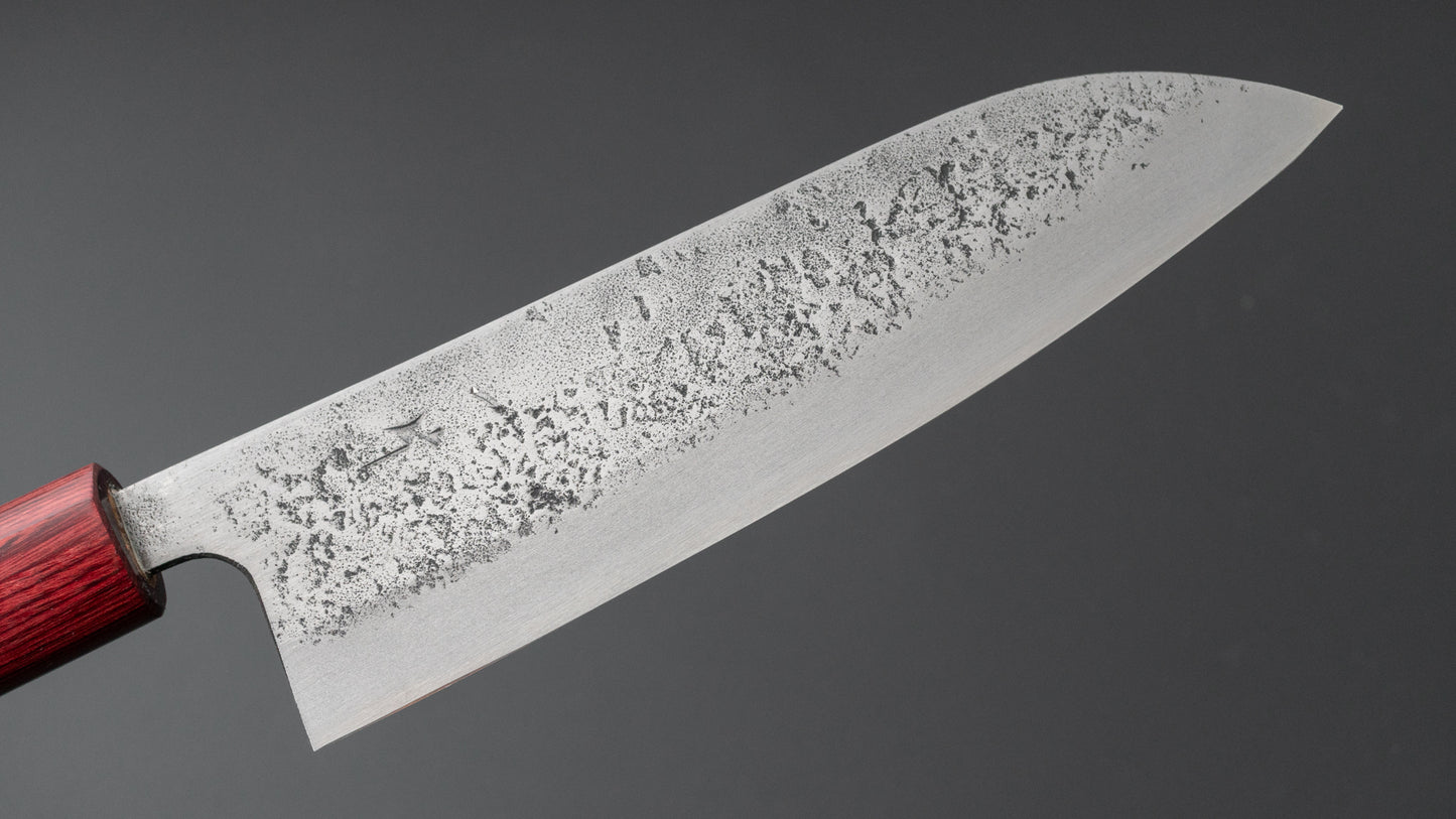 Hitohira YG Nashiji White #2 Santoku 165mm Rosewood Handle