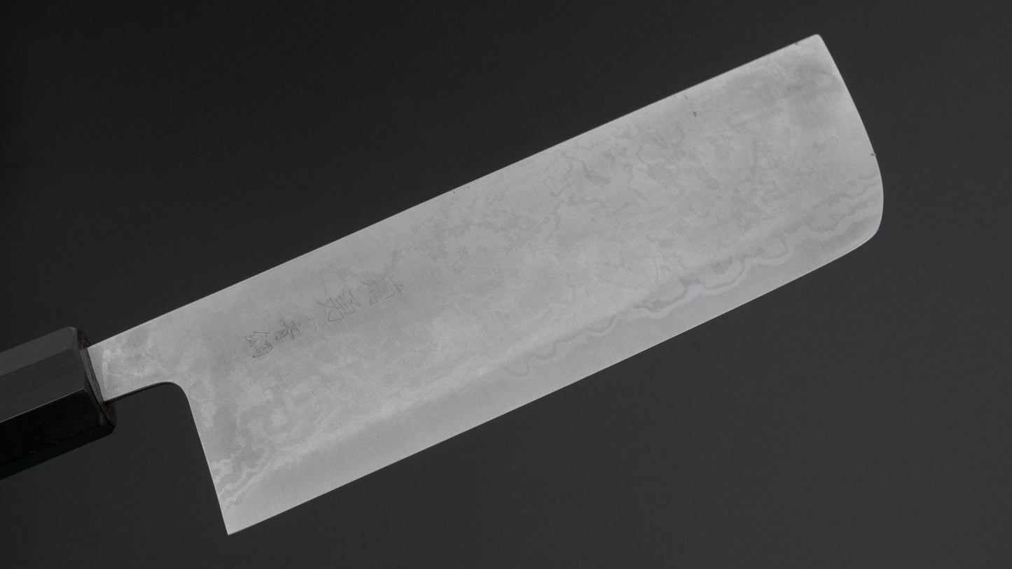 Morihei Kikuyu Blue #2 Damascus Nakiri 165mm Ho Houten Handvat