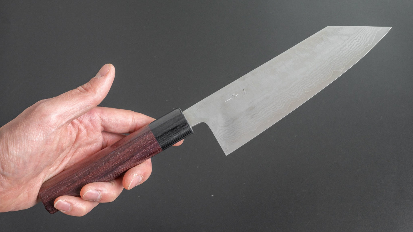 Hitohira Setsu gesmeed VG-10 Damascus Bunka 170 mm houten handvat