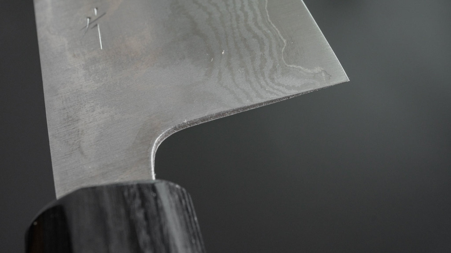 Hitohira Setsu gesmeed VG-10 Damascus Bunka 170 mm houten handvat