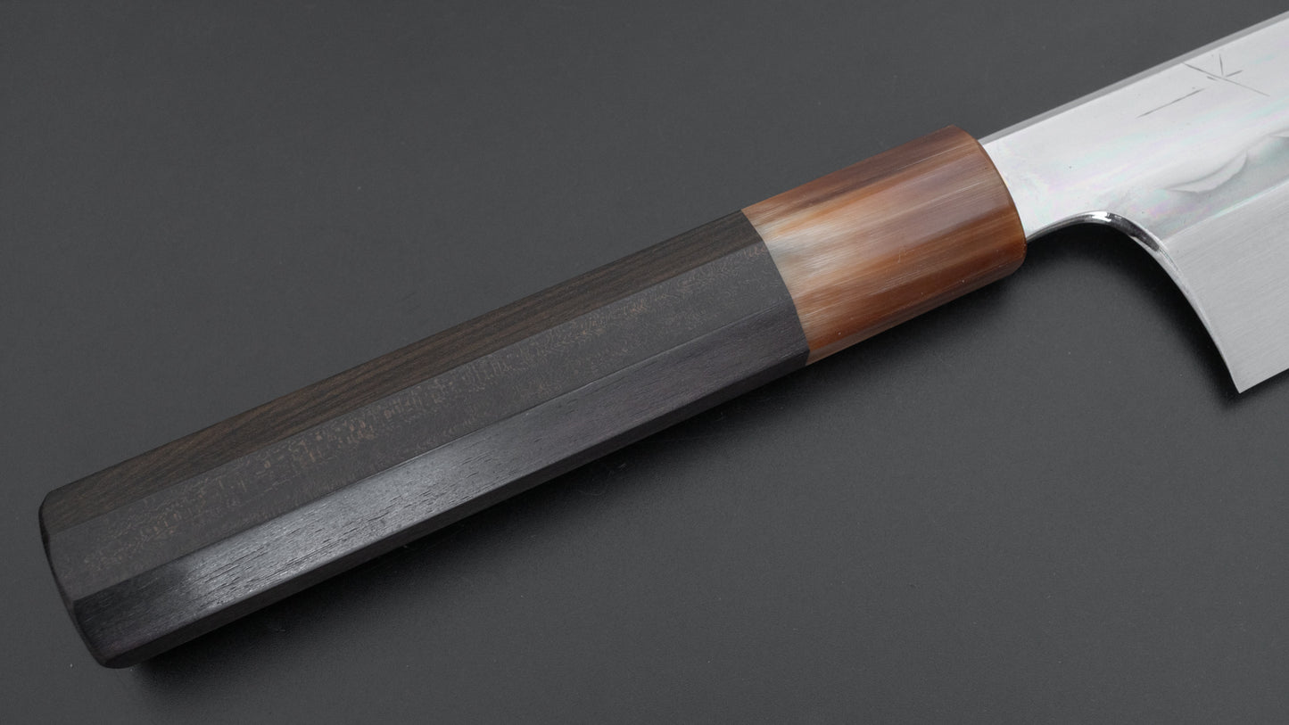 Hitohira Togashi White #1 Notaremon Mizu Honyaki Gyuto 240mm Taihei Ebony Handle (#101/ Saya)