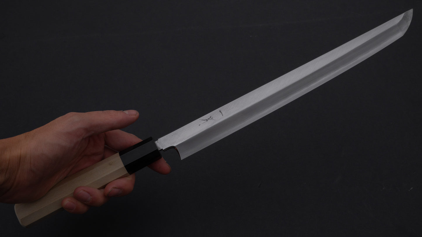 Hitohira Nakagawa Mosuke Zilver #3 Sakimaru Takobiki 270 mm Ho Houten Heft (Saya)
