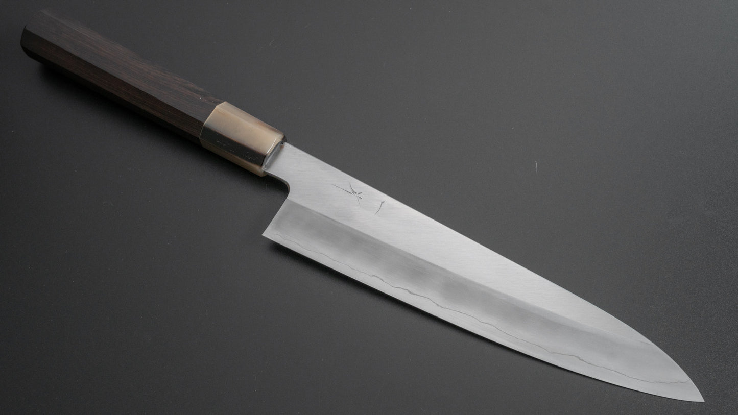 Hitohira Kikuchiyo Kyuzo Silver #3 Migaki Gyuto 210mm Ebony Handle
