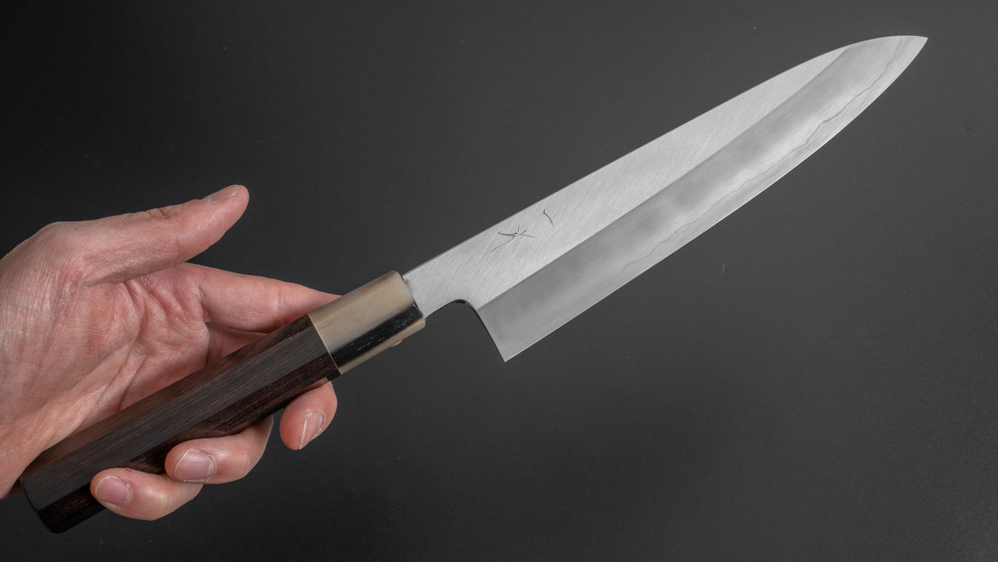 Hitohira Kikuchiyo Kyuzo Silver #3 Migaki Gyuto 210mm Ebony Handle