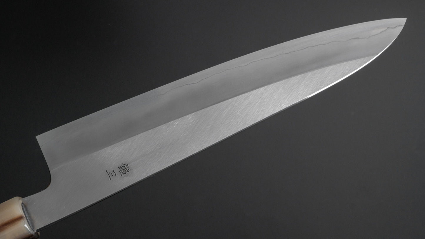 Hitohira Kikuchiyo Kyuzo Silver #3 Migaki Gyuto 210mm Ebony Handle