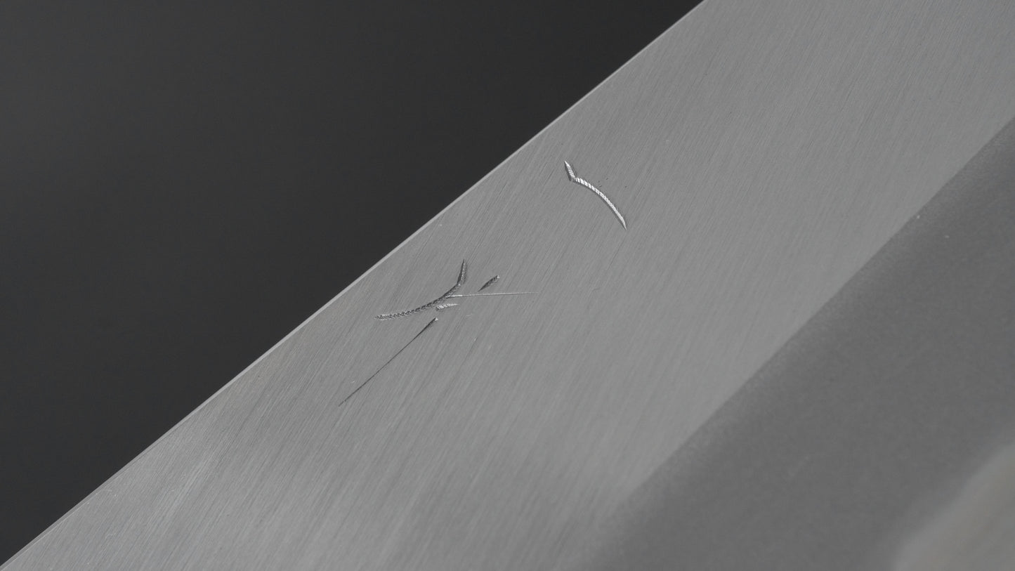 Hitohira Tanaka Kyuzo Blauw #1 Migaki Gyuto 240 mm Taihei Makassar ebbenhouten handvat 