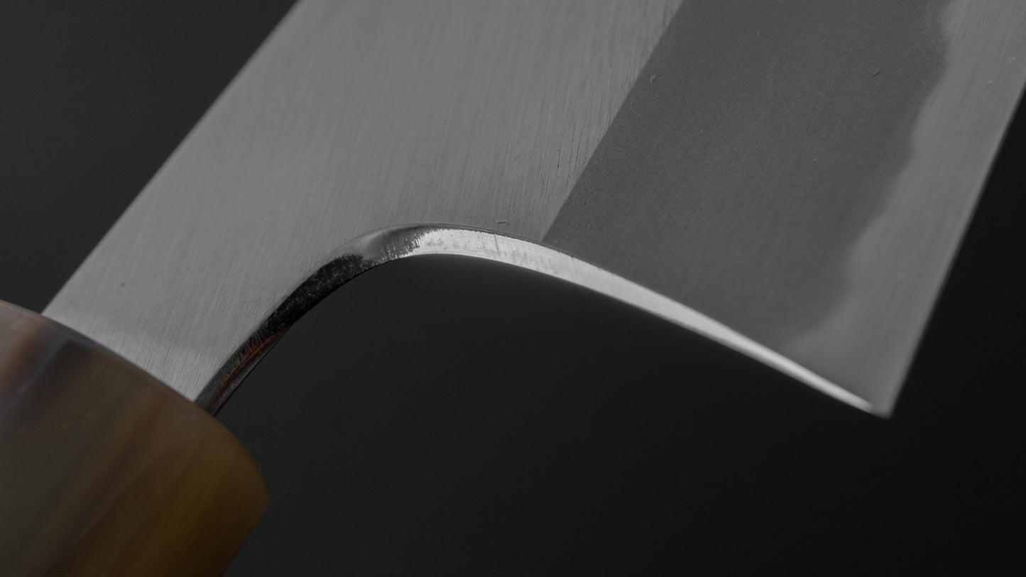 Hitohira Tanaka Kyuzo Blauw #1 Migaki Gyuto 240 mm Taihei Makassar ebbenhouten handvat 