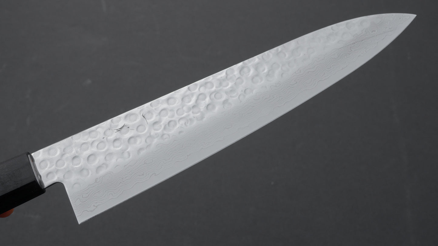 Hitohira HG Tsuchime Damascus Gyuto 210 mm walnoot handvat