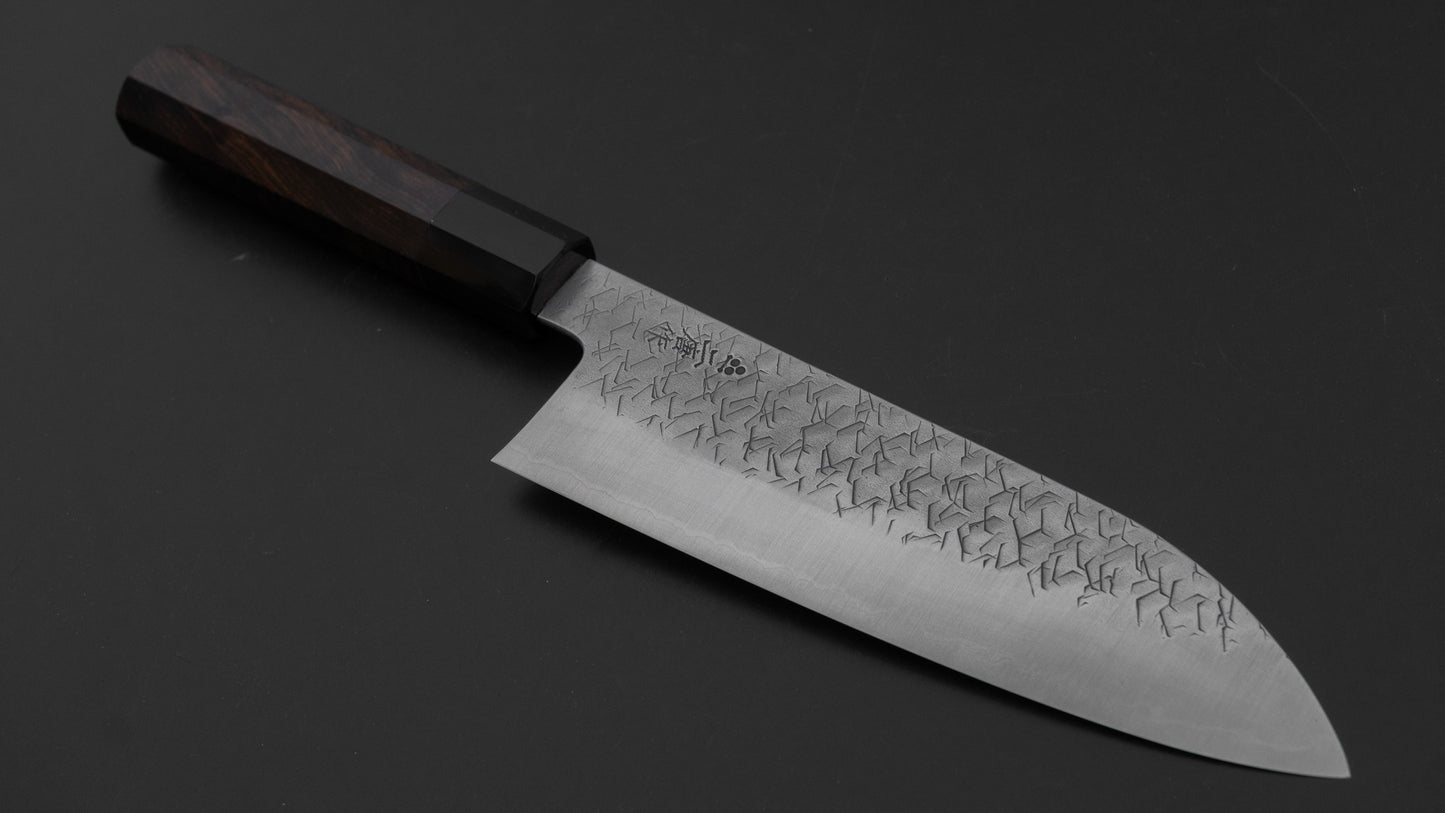 Nigara Blue Super Santoku 180mm Ebony Handle
