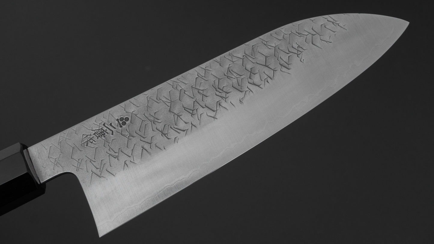 Nigara Blue Super Santoku 180mm Ebony Handle