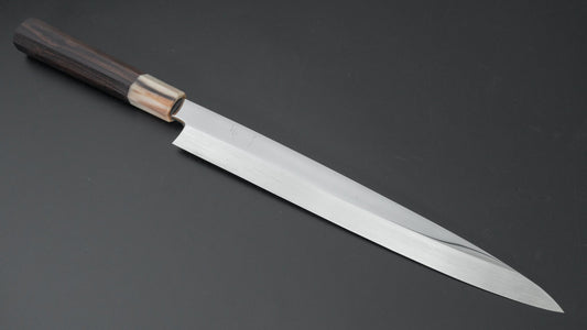 Hitohira Yamatsuka Mosuke Mirror Polished Ginsan Honyaki Yanagiba 270mm Ebony Handle (Saya)