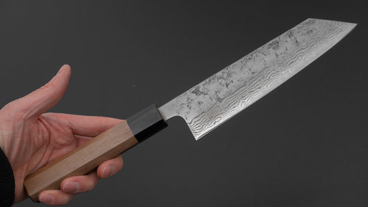 Hitohira Futana Swedish Stainless Nashiji Damascus Bunka 170mm Walnut Handle
